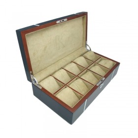 Coffret En Chêne Laqué Bleu Kronokeeper Pour 10 Montres