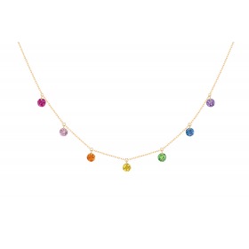 Collier La Brune & La Blonde Confetti Rainbow 7 pierres 2 carats