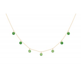 Collier La Brune & La Blonde Confetti Vert 7 pierres tsavorites or jaune 1.90 carat