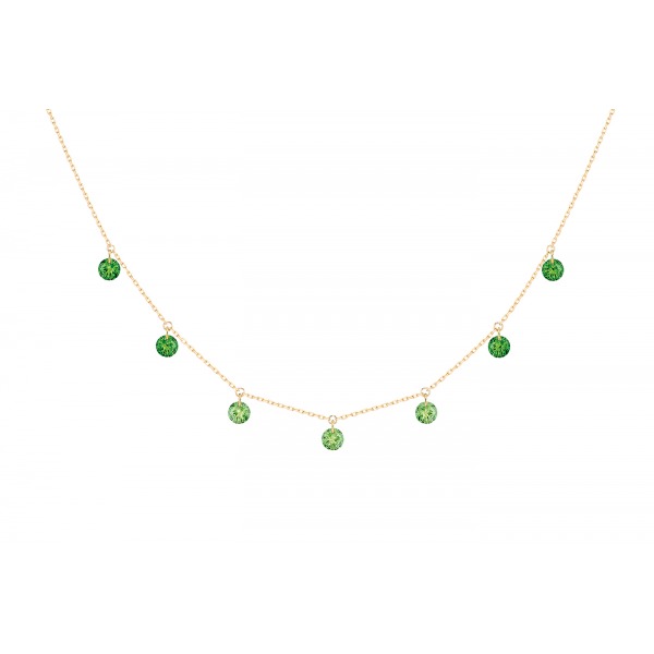 Collier La Brune & La Blonde Confetti Vert 7 pierres tsavorites or jaune 1.90 carat