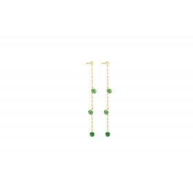 Pendants d’Oreilles La Brune & La Blonde Confetti VERT Tsavorites 6 pierres 0.80 carat or jaune