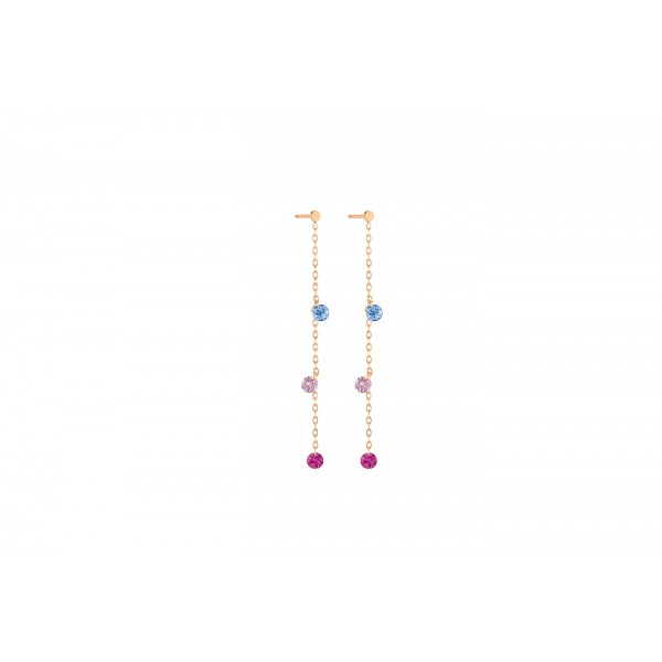 Pendants d’Oreilles La Brune &amp; La Blonde Confetti VENICE 6 pierres 0.80 carat or rose