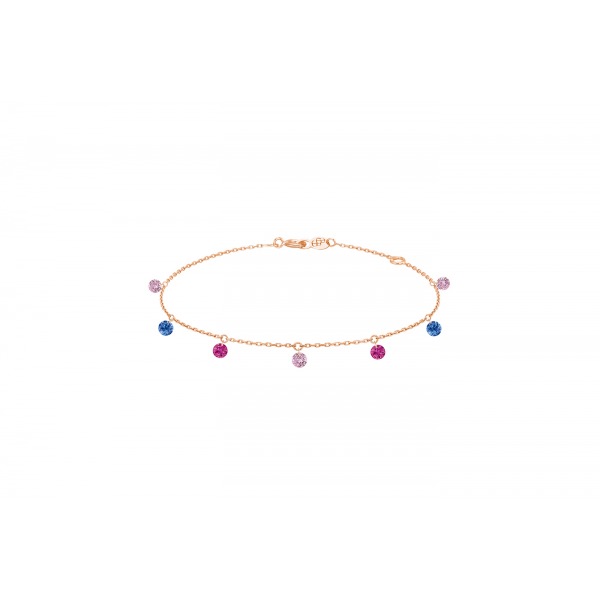 Bracelet La Brune &amp; La Blonde Confetti VENICE 7 pierres 0.90 carat or rose