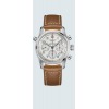 Montre Longines Spirit Chronographe 42 mm cadran argenté bracelet cuir