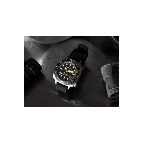 Montre Briston Clubmaster Diver Pro Acier Bracelet Silicone Noir