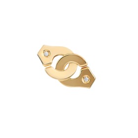 Mono boucle d'oreille Menottes DINH VAN R8 or jaune 2 diamants