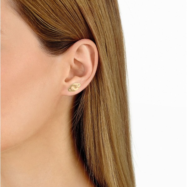 Mono boucle d'oreille Menottes DINH VAN R8 or jaune 2 diamants