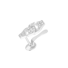 Mono boucle d'oreille Menottes DINH VAN R8 or blanc Diamants
