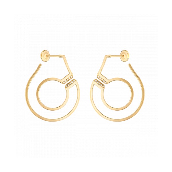 Créoles Menottes DINH VAN R27,5 or Jaune Diamants