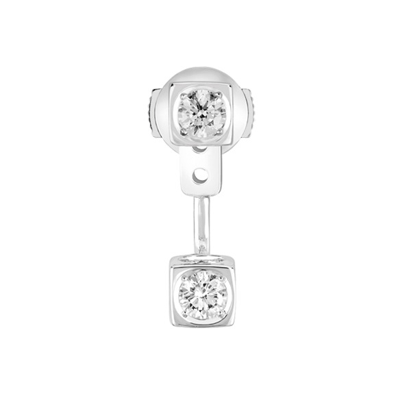 Mono boucle d’oreille Dinh Van Le Cube Diamant or blanc