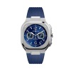 Montre BELL & ROSS BR05 Chrono Blue Steel Bracelet Caoutchouc