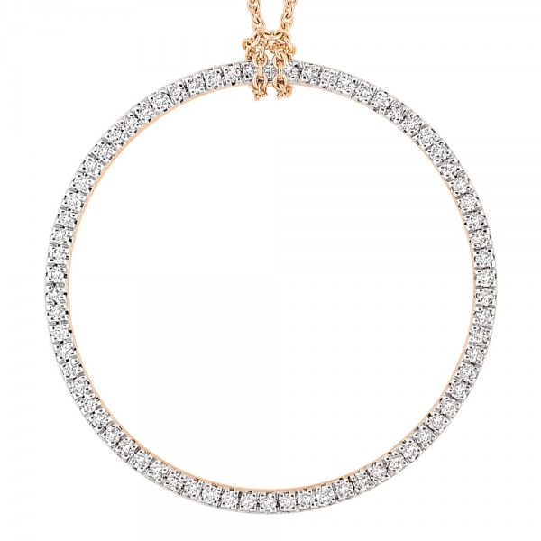 Collier Ginette NY Baby Circle Diamants Or Rose