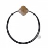 Bracelet Morganne Bello Friandise Trèfle Œil de Tigre Miel Cordon Noir