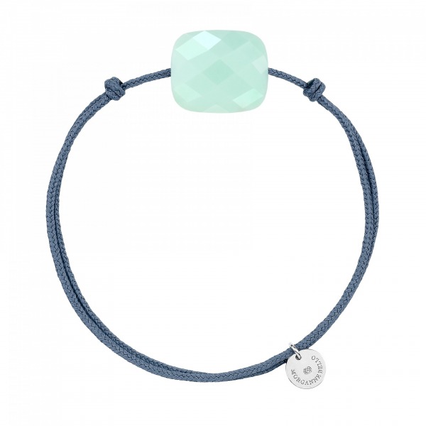 Bracelet Morganne Bello Friandise Coussin Oversize Chrysoprase Menthe Cordon Bleu Jean