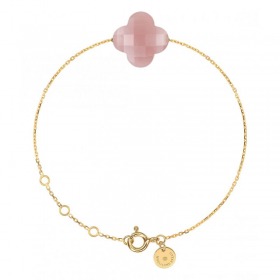 Bracelet Morganne Bello Friandise Trèfle Guava Quartz Or Jaune