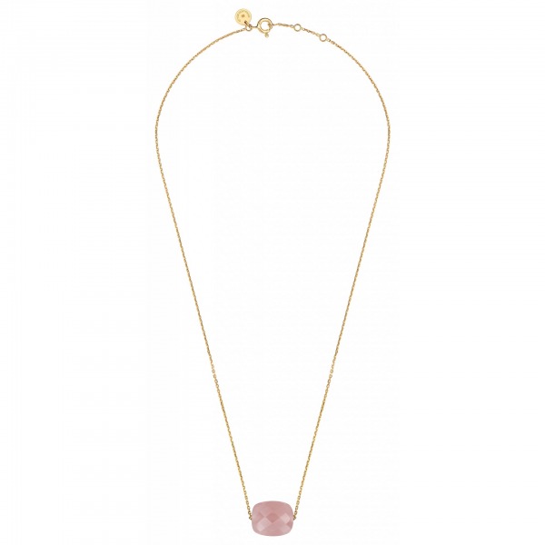 Collier Morganne Bello Friandise Coussin Quartz Guava Chaîne Or Jaune