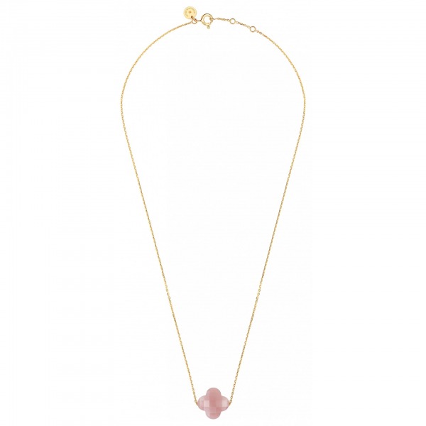 Collier Morganne Bello Friandise Trèfle Quartz Guava Chaîne Or Jaune