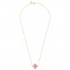 Collier Morganne Bello Friandise Trèfle Quartz Guava Chaîne Or Jaune