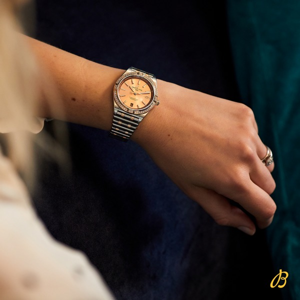 Montre Femme Breitling Chronomat Automatique 36mm Boîtier Acier & Or Rouge Index & Lunette Diamants