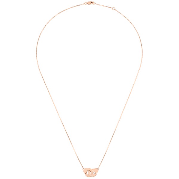Collier Menottes Dinh Van R8  or rose sur chaîne
