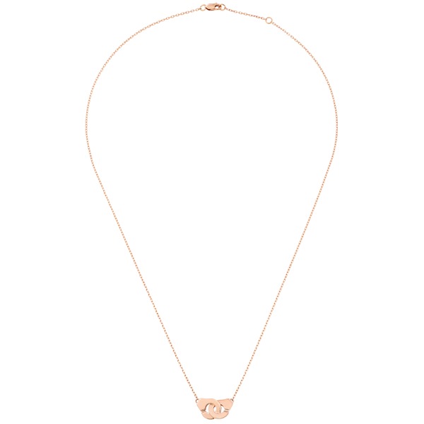 Collier Menottes Dinh Van R8  or rose sur chaîne