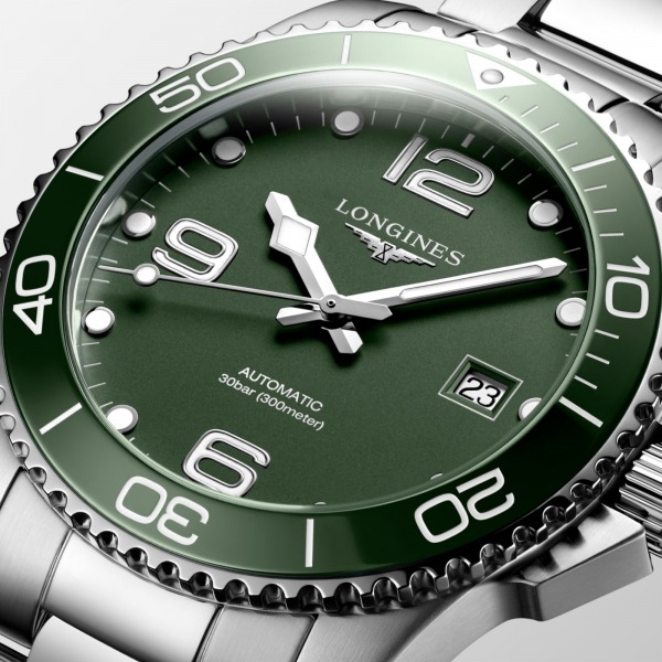 Montre Longines Hydroconquest 41mm Auto Cadran Vert Bracelet Acier