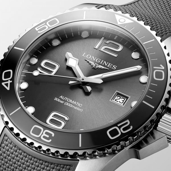 Montre Longines Hydroconquest 43mm Auto Cadran Gris Bracelet Caoutchouc