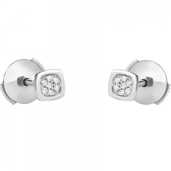 Puces d'Oreilles Dinh Van Impression Domino Or Blanc & Diamants