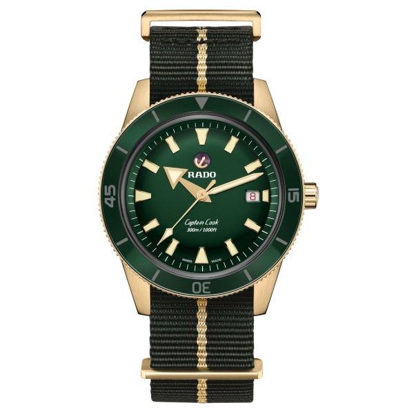 Montre Rado Captain Cook Automatic Bronze Cadran Vert Bracelet Nato