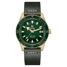 Montre Rado Captain Cook Automatic Bronze Cadran Vert Bracelet Cuir