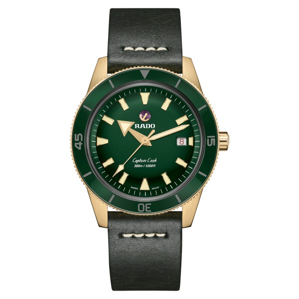 Montre Rado Captain Cook Automatic Bronze Cadran Vert Bracelet Cuir