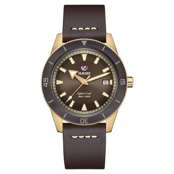 Montre Rado Captain Cook Automatic Bronze Cadran Brun Bracelet Cuir