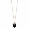 Collier Ginette NY Black Diamants Mini Onyx Heart Chaîne Or Rose