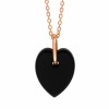 Collier Ginette NY Black Diamants Mini Onyx Heart Chaîne Or Rose