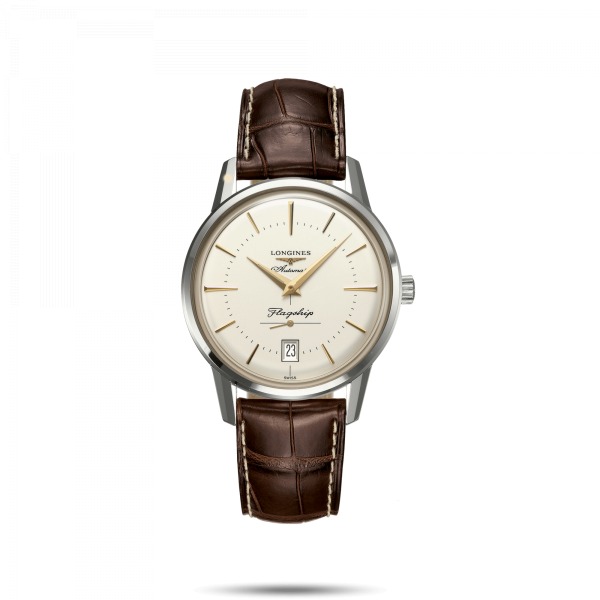 Montre Longines Flagship Heritage Auto Cadran Argenté Bracelet Cuir