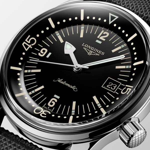 Montre Longines Legend Diver Auto Boîtier Acier Cadran Noir