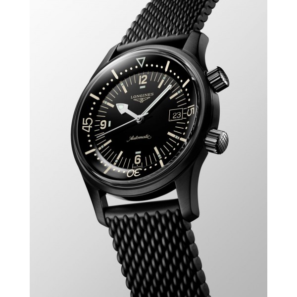 Montre Longines Legend Diver Auto Boîtier PVD Noir Cadran Noir