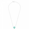 Collier Morganne Bello Friandise Trèfle Chaîne Or Blanc Amazonite