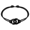 Bracelet Dinh Van Menottes R15 sur cordon Titane noir