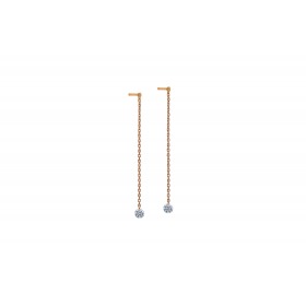 Boucles d'Oreilles Pendantes La Brune & La Blonde 360° Diamant 0.40 carat or rose
