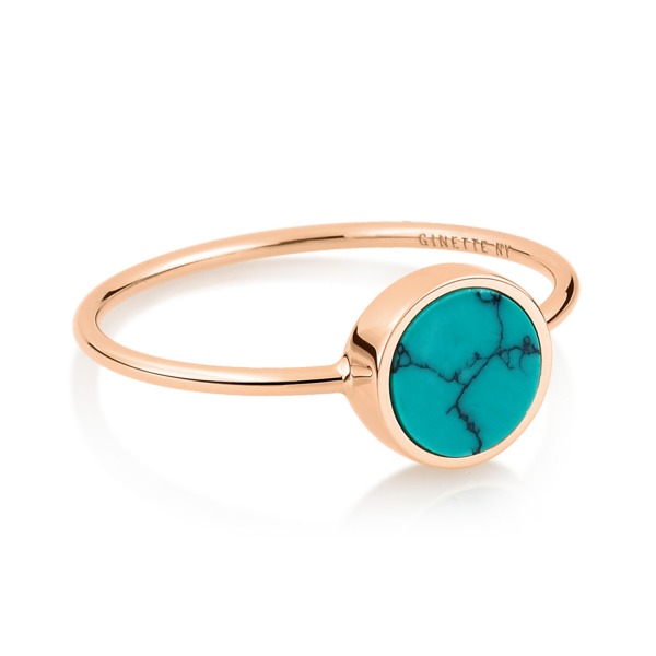 Bague Ginette NY Mini Ever Turquoise Disc Ring