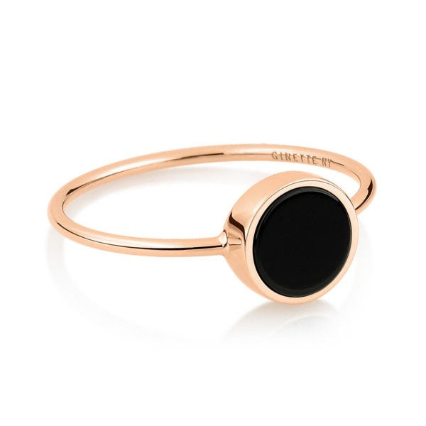 Bague Ginette NY Mini Ever Onyx Disc Ring