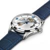 Montre Hamilton Jazzmaster Open Heart Cadran Argenté Bracelet Cuir Bleu