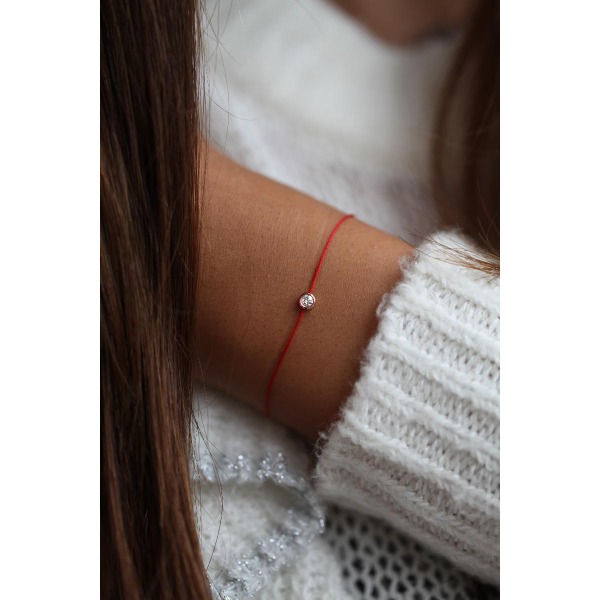 Bracelet Redline PURE 1 Diamant 0.10 ct Or Rose Fil Rouge