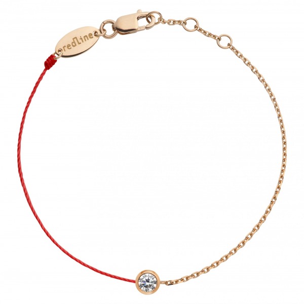 Bracelet Redline PURE chaîne & cordon 1 Diamant 0.10 ct or rose