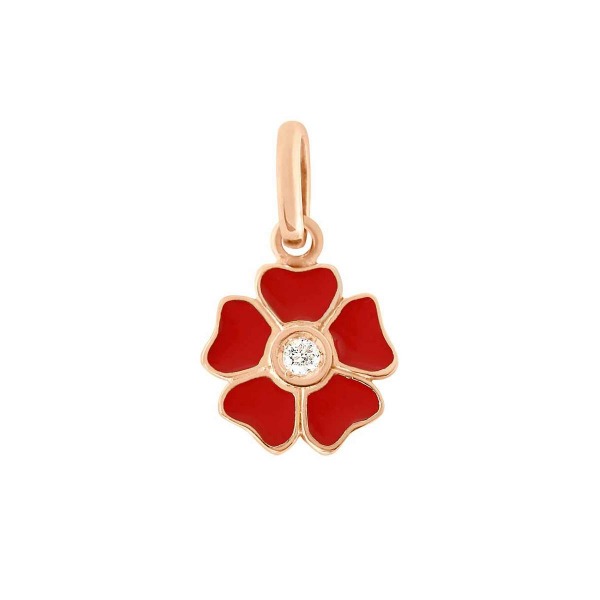 Pendentif gigi CLOZEAU Fleur Or Rose & diamant