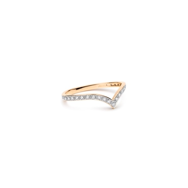 Bague Ginette NY Large Diamond Wise Ring Or Rose