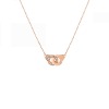 Collier Menottes Dinh Van R8  1/2 Diamants or rose sur chaîne