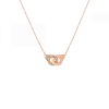 Collier Menottes Dinh Van R8  1/2 Diamants or rose sur chaîne