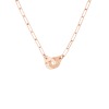 Collier Dinh Van Menottes R10 or rose sur chaîne